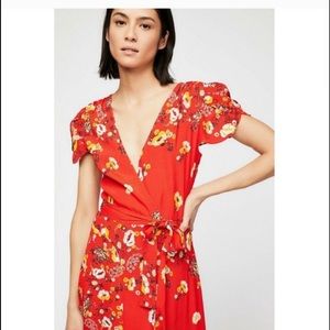 Free People Gorgeous Jess Floral Wrap Dress